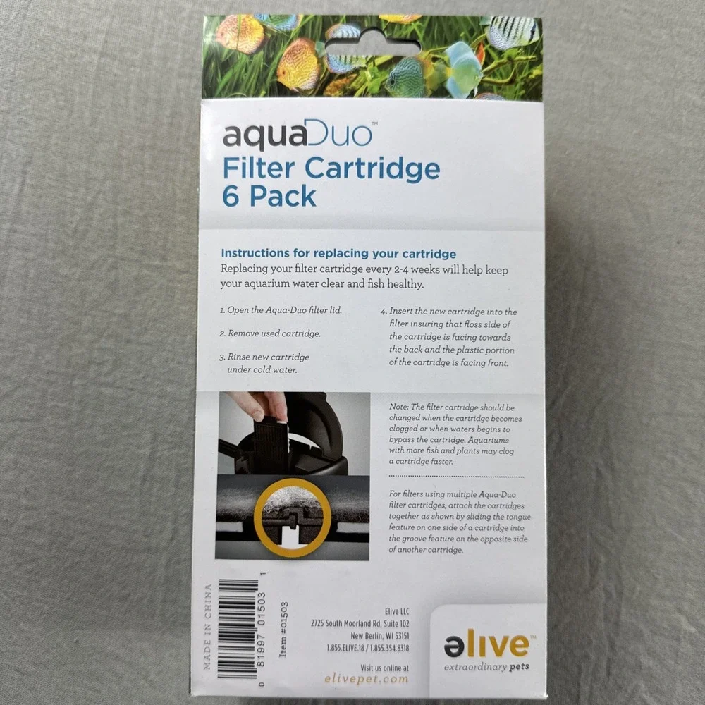 Elive AquaDuo Filter Cartridges 6-Pack Filters 10 & 20 Fish Tank Lot 2 Boxes NEW